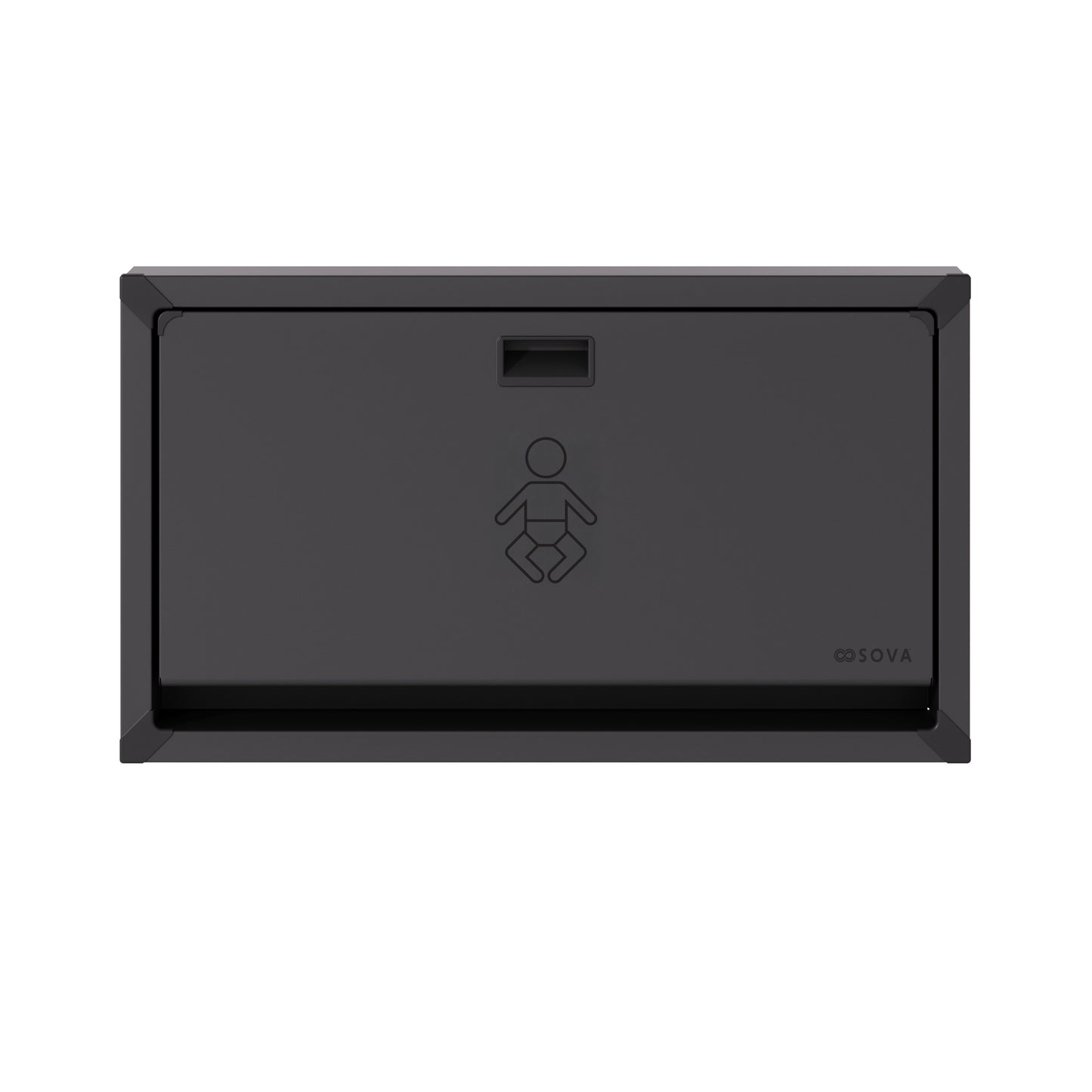 Vantage Horizontal Surface Mount Black Stainless Stainless Steel Baby Changing Station