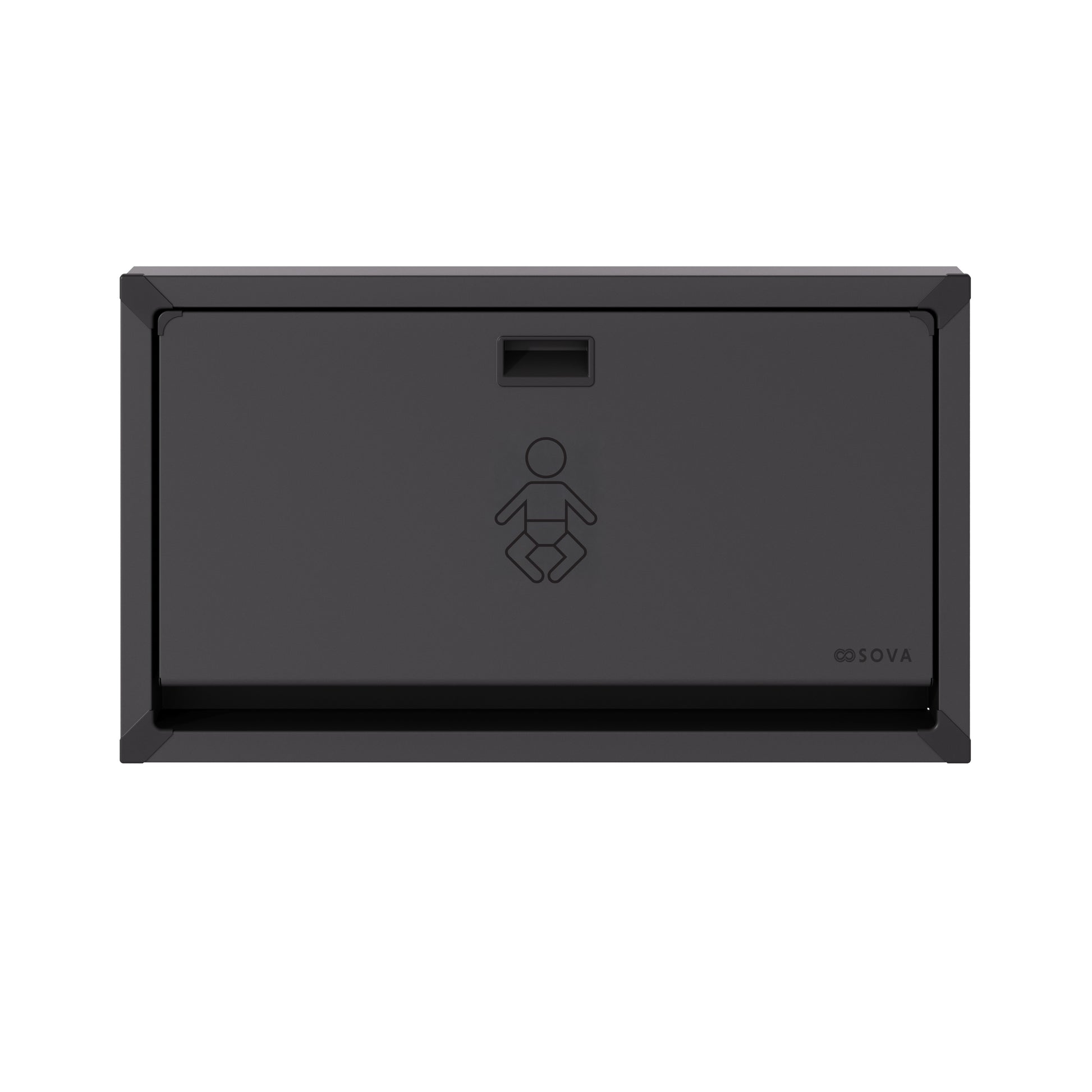 Vantage Horizontal Surface Mount Black Stainless Stainless Steel Baby Changing Station