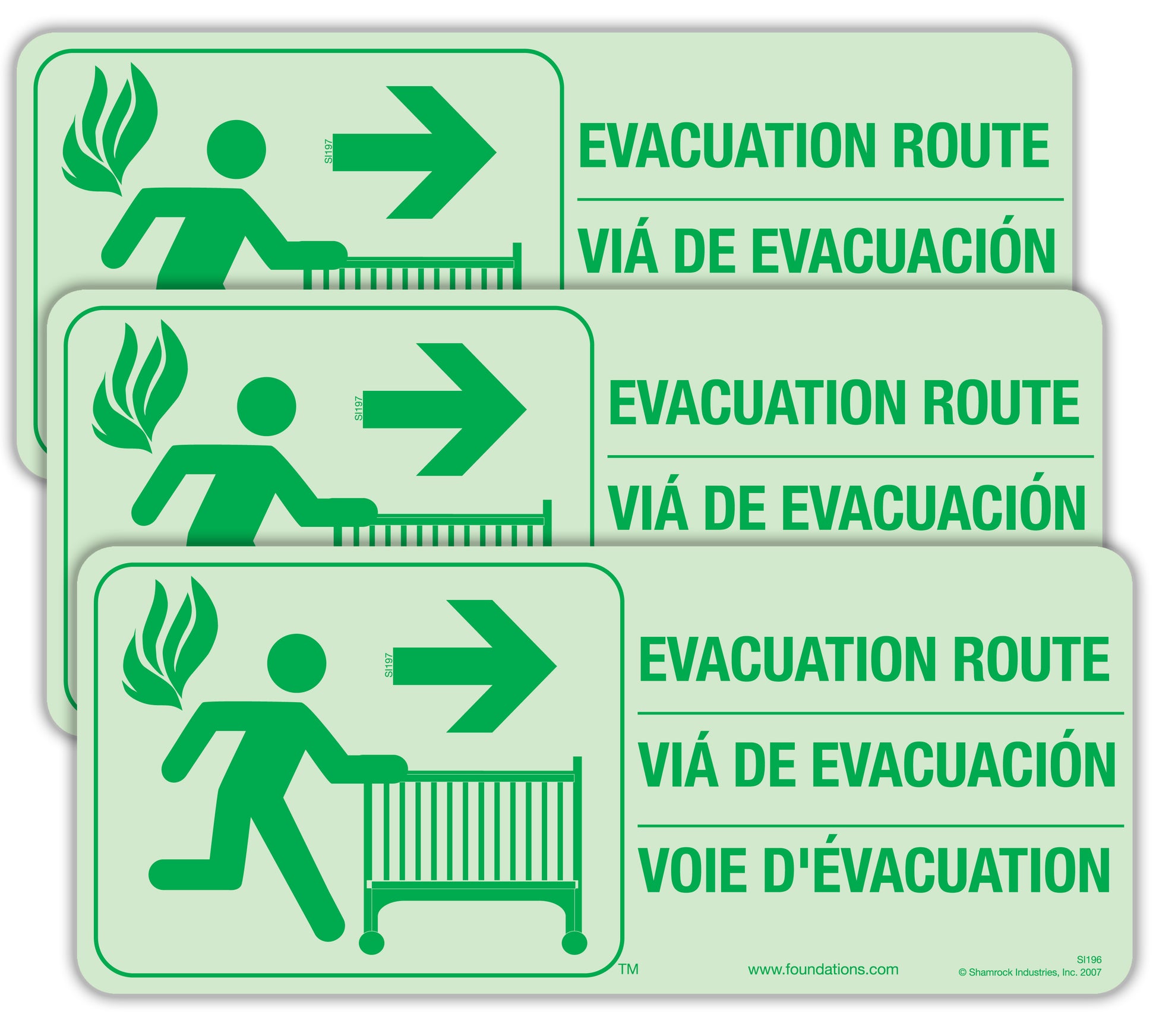 First Responder Evacuation Route Signs (3-Pack)