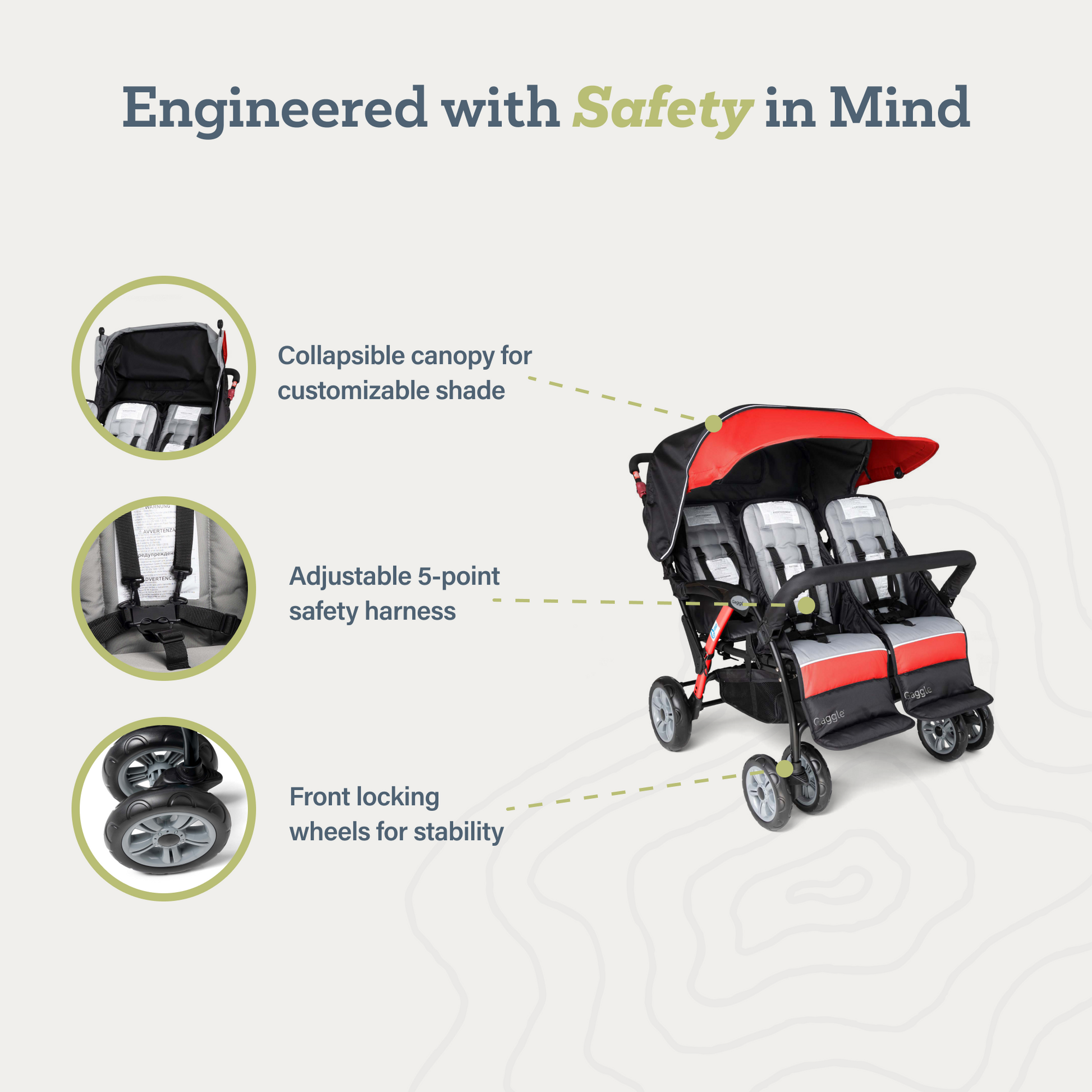 Compass 4 Seat Quad Stroller