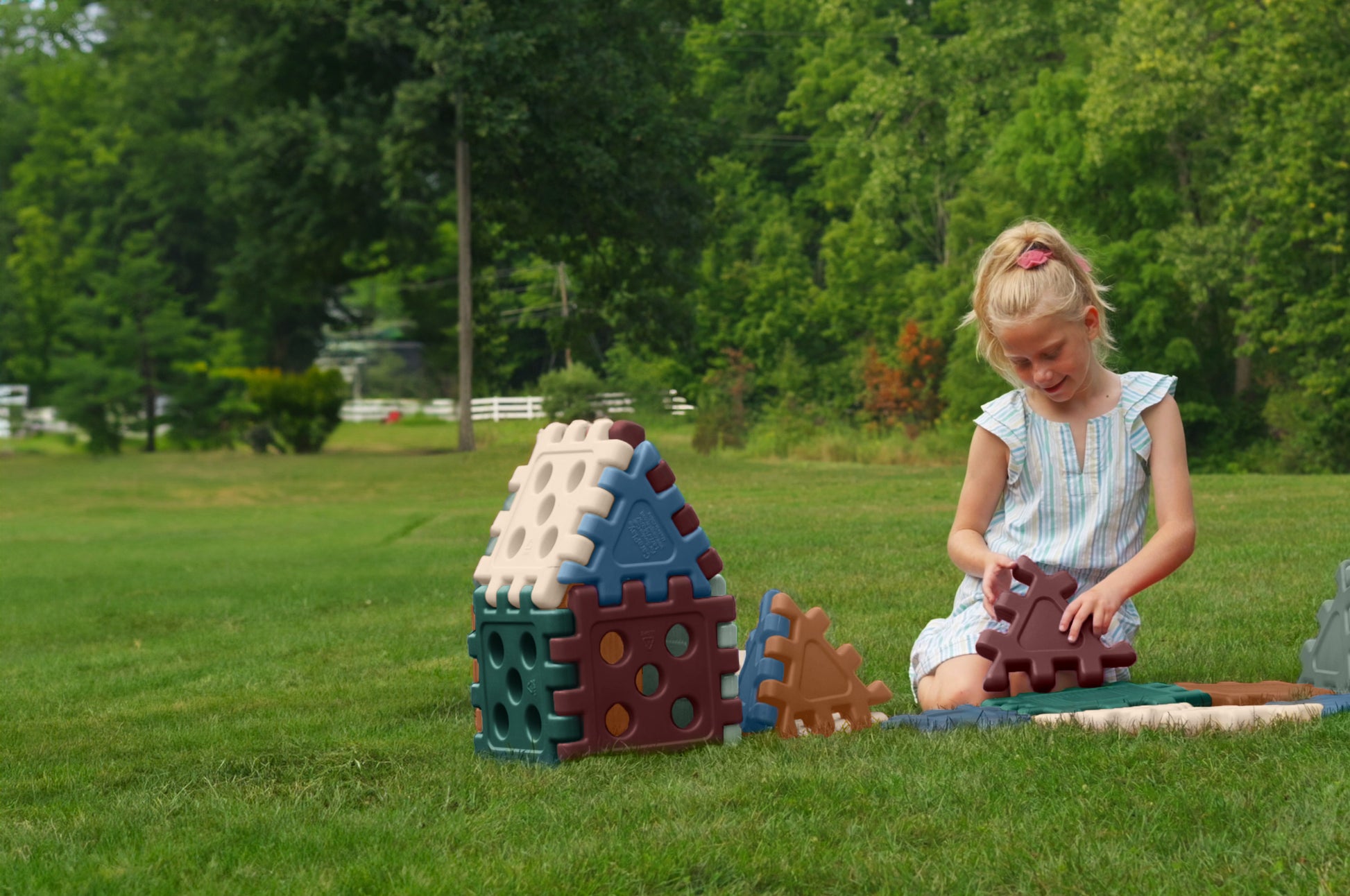 CarePlay Grid Blocks, Earthtone Multicolor