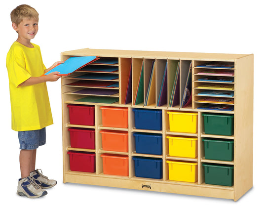 Jonti-Craft Sectional Cubbie-Tray Mobile Unit - with Colored Trays