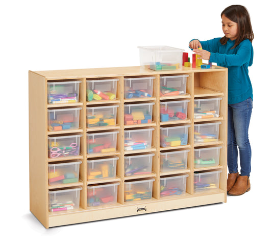 Jonti-Craft 25 Cubbie-Tray Mobile Storage - with Clear Trays