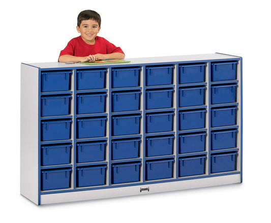 Rainbow Accents 30 Cubbie-Tray Mobile Storage - with Trays - Blue