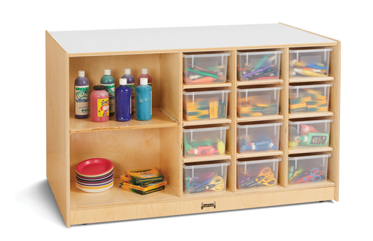 Jonti-Craft Mobile Storage Island - with Clear Trays