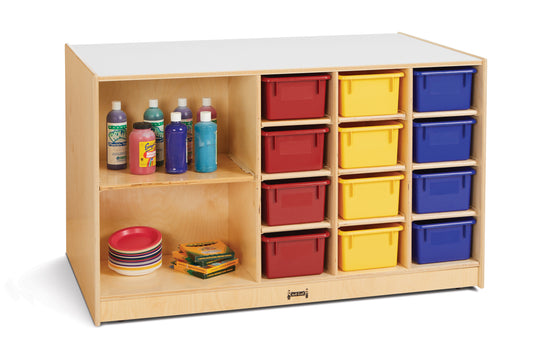 Jonti-Craft Mobile Storage Island - with Colored Trays