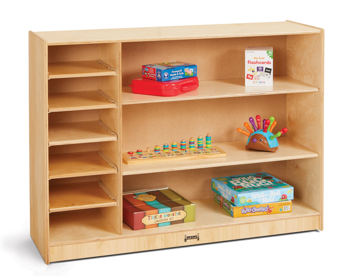 Jonti-Craft Adjustable Combo Mobile Straight-Shelf - without Paper-Trays