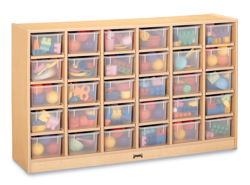 MapleWave 30 Cubbie-Tray Mobile Storage - with Clear Trays