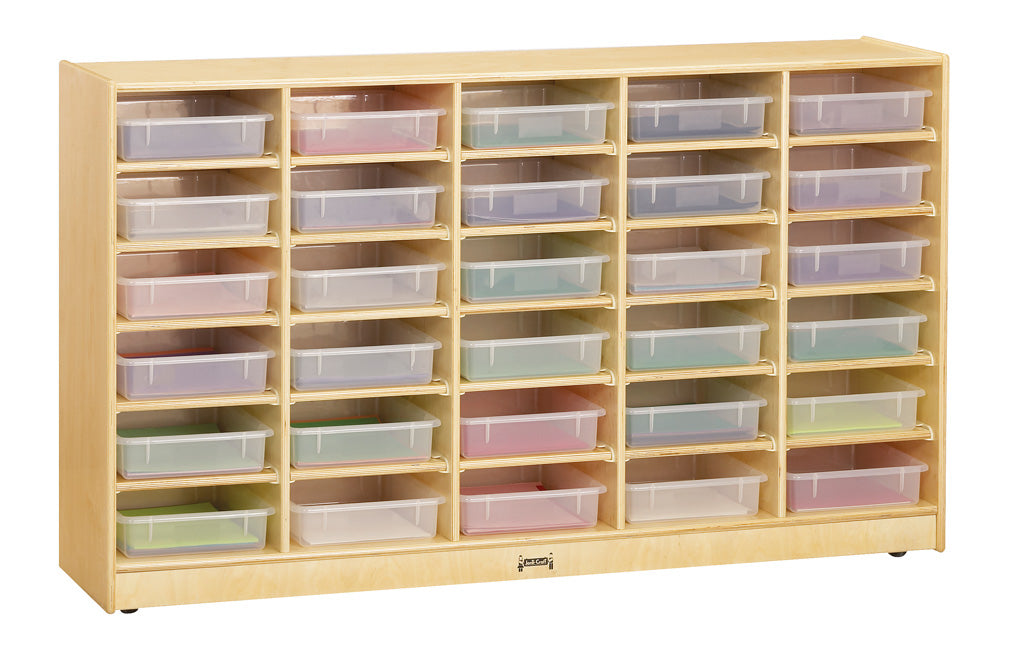 Jonti-Craft 30 Paper-Tray Mobile Storage - with Clear Paper-Trays