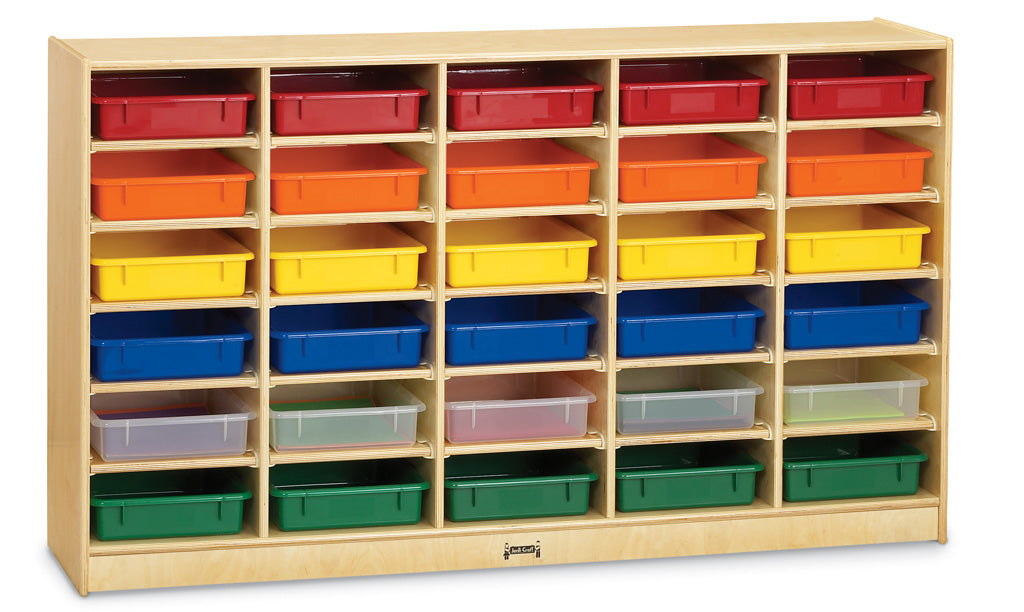 Jonti-Craft 30 Paper-Tray Mobile Storage - with Colored Paper-Trays