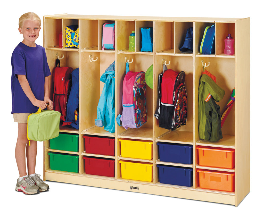 Jonti-Craft Large Locker Organizer – with 10 Colored Tubs