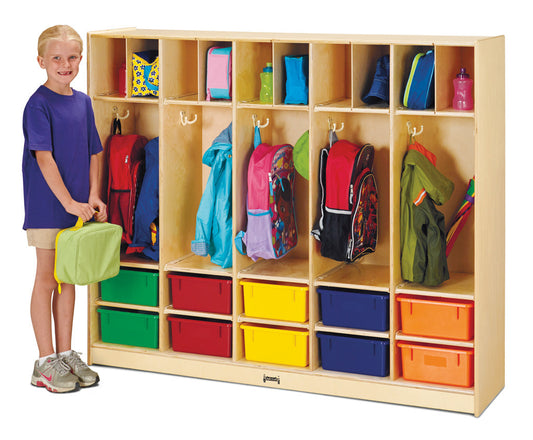 Jonti-Craft Large Locker Organizer – with 10 Colored Tubs