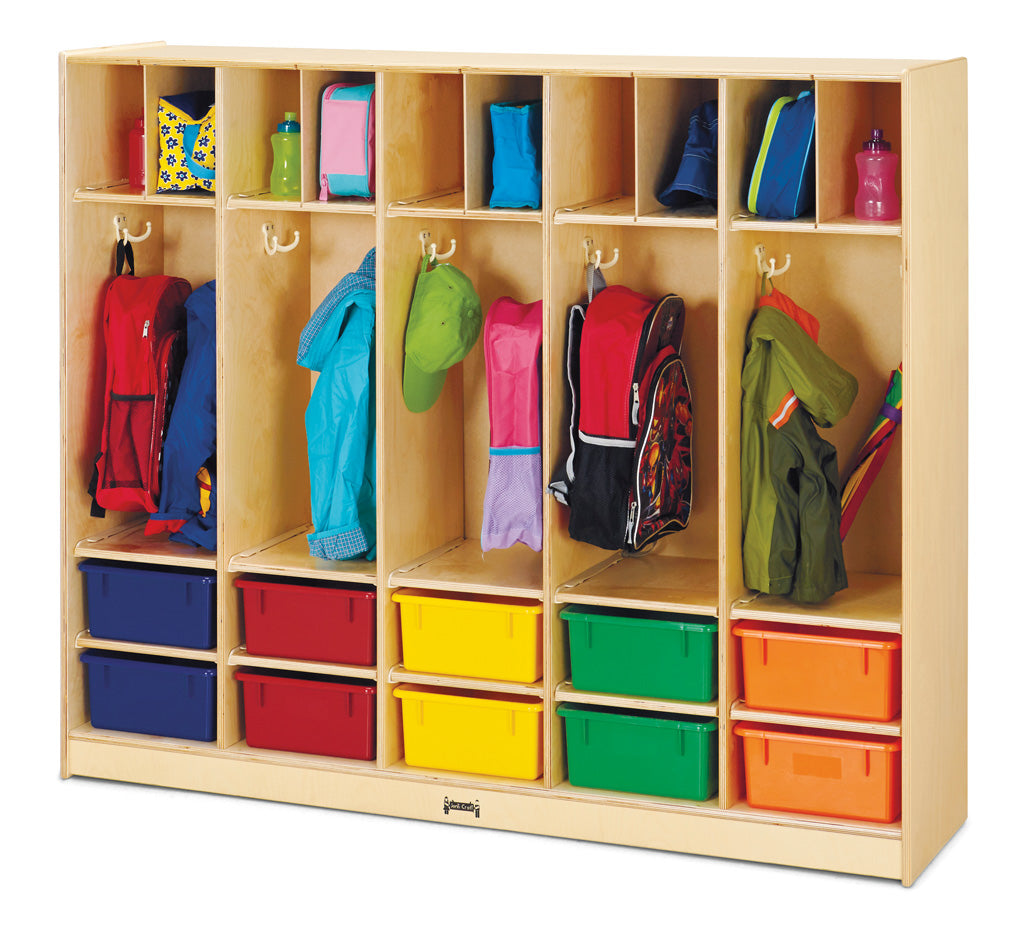 Jonti-Craft Large Locker Organizer – with 10 Colored Tubs