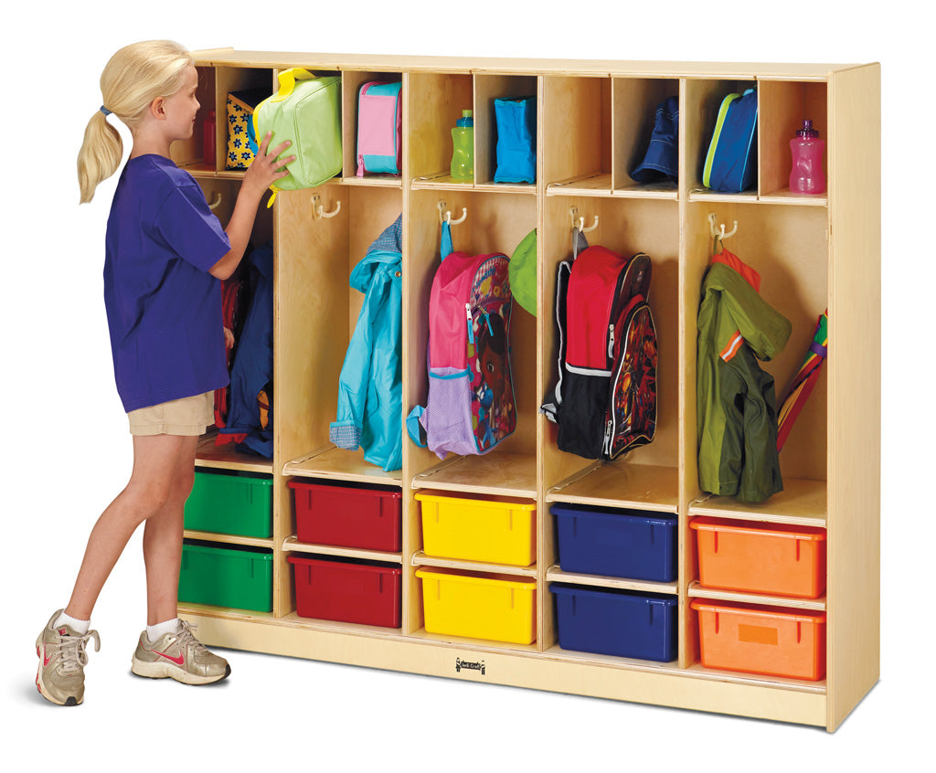 Jonti-Craft Large Locker Organizer – with 10 Colored Tubs