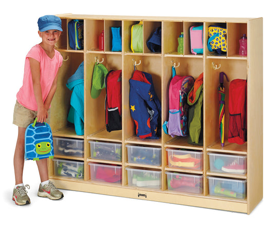 Jonti-Craft Large Locker Organizer – with 10 Clear Tubs