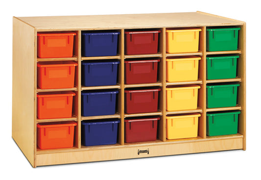 Jonti-Craft Double-Sided Island – Single + 20 Cubbie-Tray - with Colored Trays