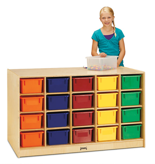 Jonti-Craft Double-Sided Island – 40 Cubbie-Tray - with Colored Trays