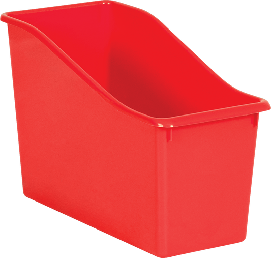 Red Plastic Book Bin