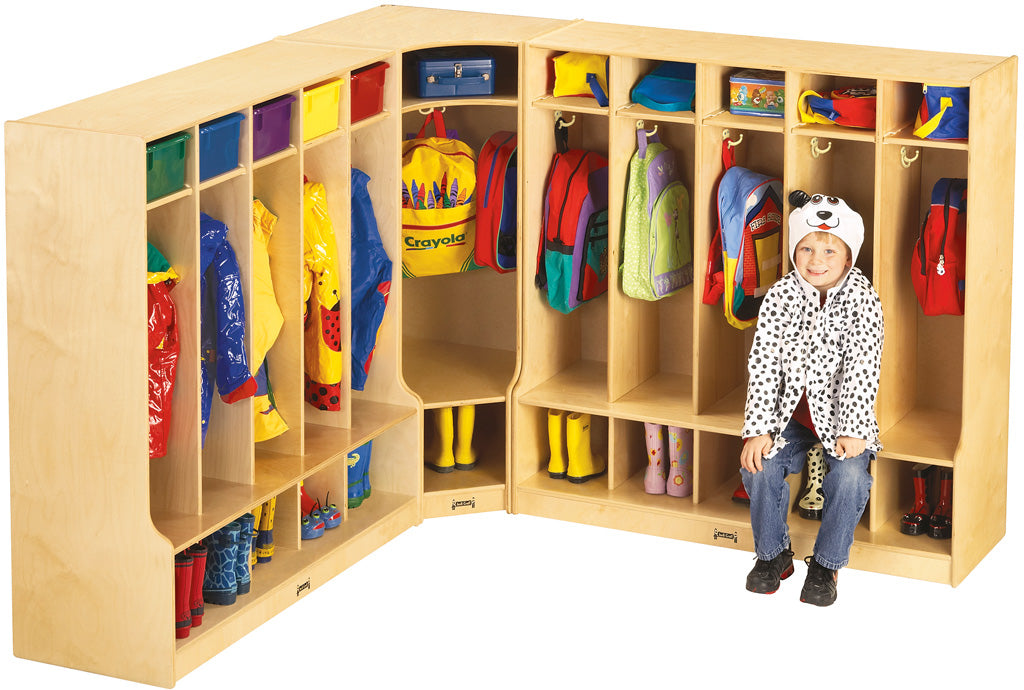 Jonti-Craft Corner Coat Locker with Step