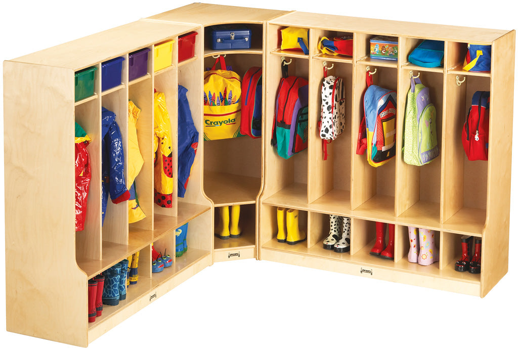 Jonti-Craft Corner Coat Locker with Step