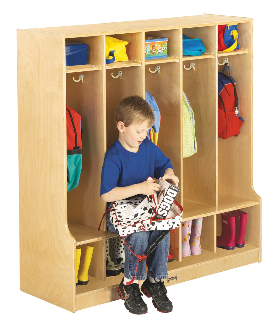 Jonti-Craft Corner Coat Locker with Step