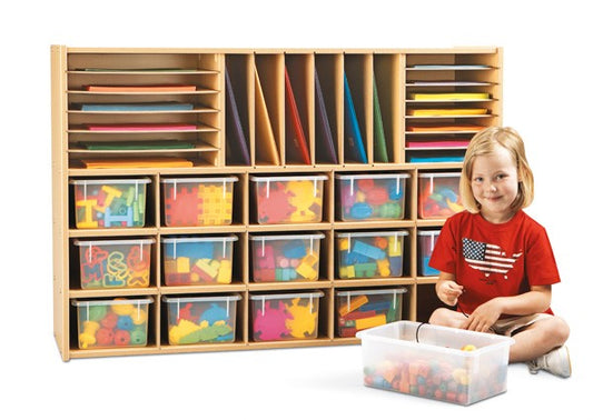 Young Time Sectional Cubbie Storage - with Clear Trays