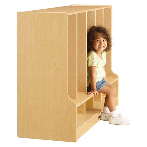 Jonti-Craft Toddler 5 Section Coat Locker with Step - without Trays