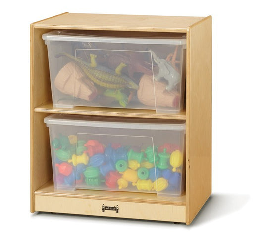 Jonti-Craft Single Jumbo Tote Storage – with Clear Totes + Lids