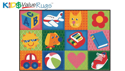 KID$ Value Rugsâ, Toddler Fun Squares Rug, 3' x 4'6"