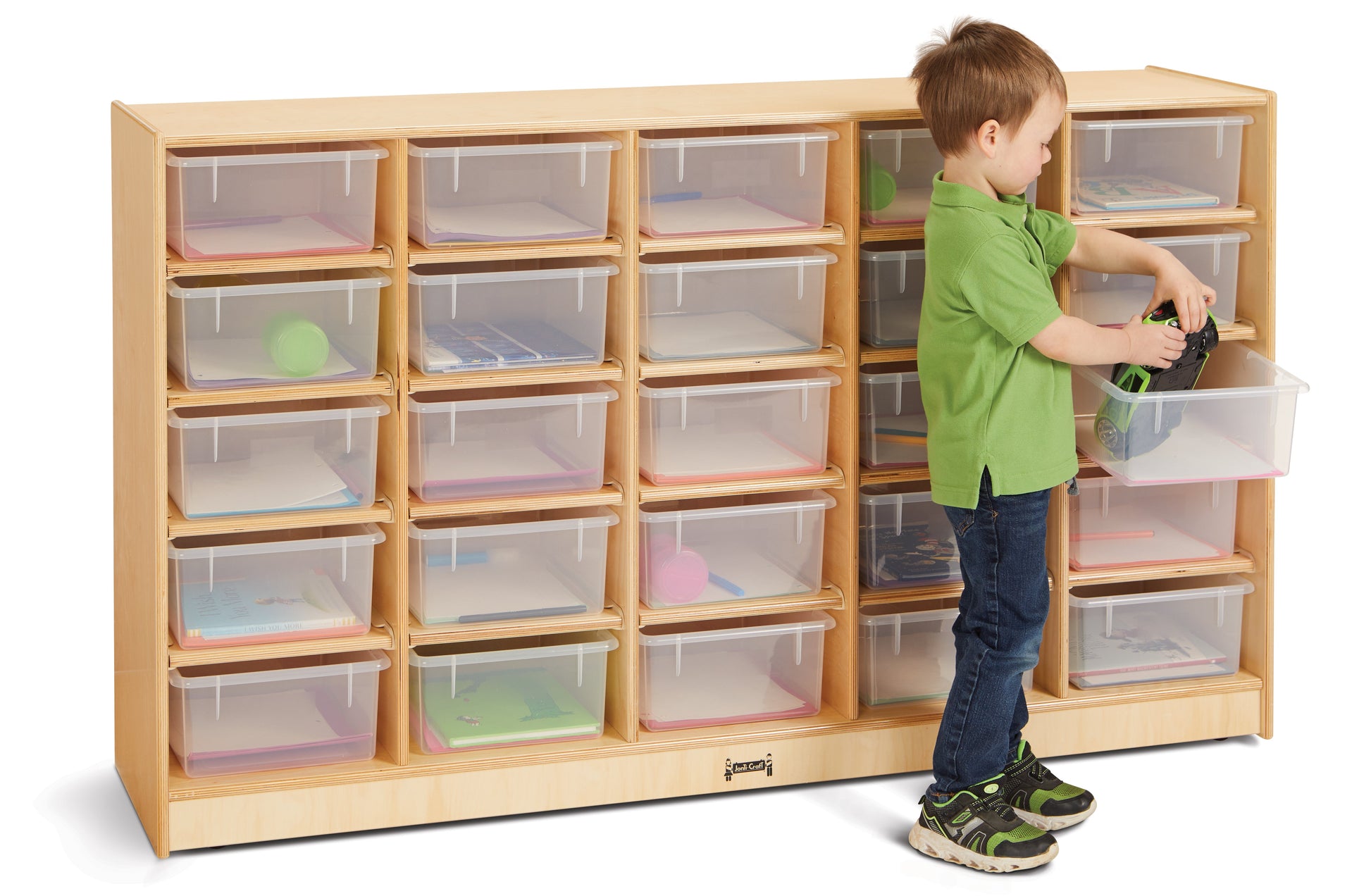 Jonti-Craft 25 Tub Mobile Storage - with Clear Tubs