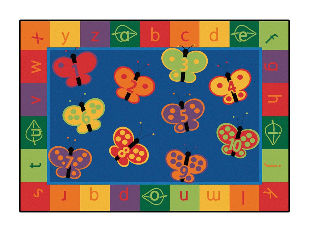 123 ABC Butterfly Fun Rug (8' x 12')