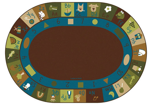 Nature's Colors Learning Blocks Rug (6'9" x 9'5" Oval)