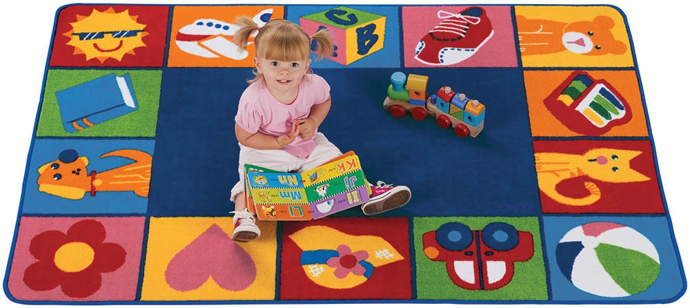 Toddler Blocks Rug (6' x 9' Rectangle) (Primary Colors)