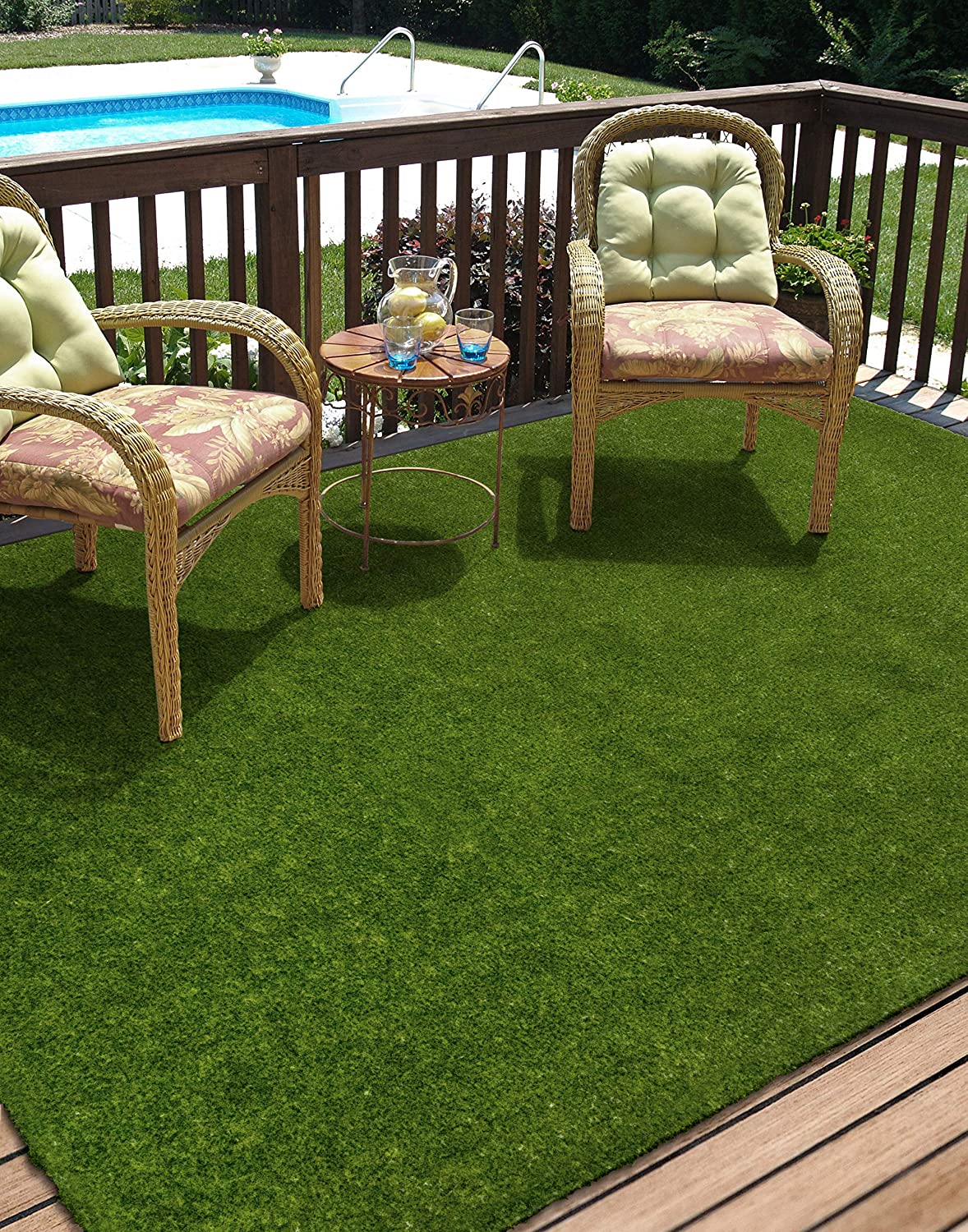 GreenSpace Rectangle Premium Grass Textured Area Rug