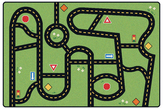 Drive & Play Accent Classroom Rug, Rectangle 3' x 4'6" (Factory Seconds)