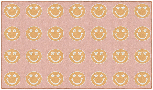 Good Vibes & Smiley Faces Criss-Cross Applesauce Rug By Schoolgirl Style