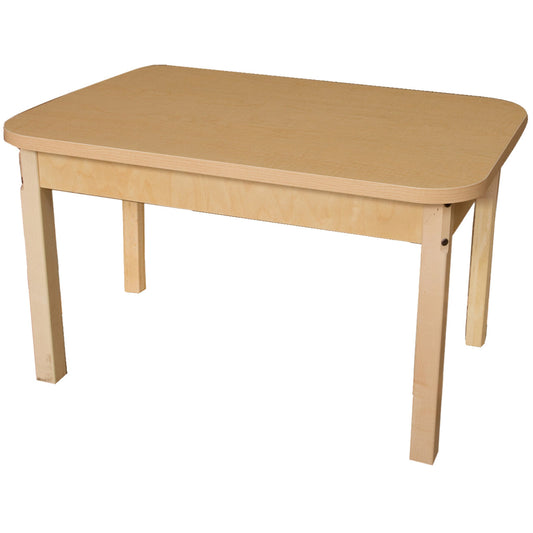 24" x 48" Rectangle High Pressure Laminate Table with Hardwood Legs- 20"