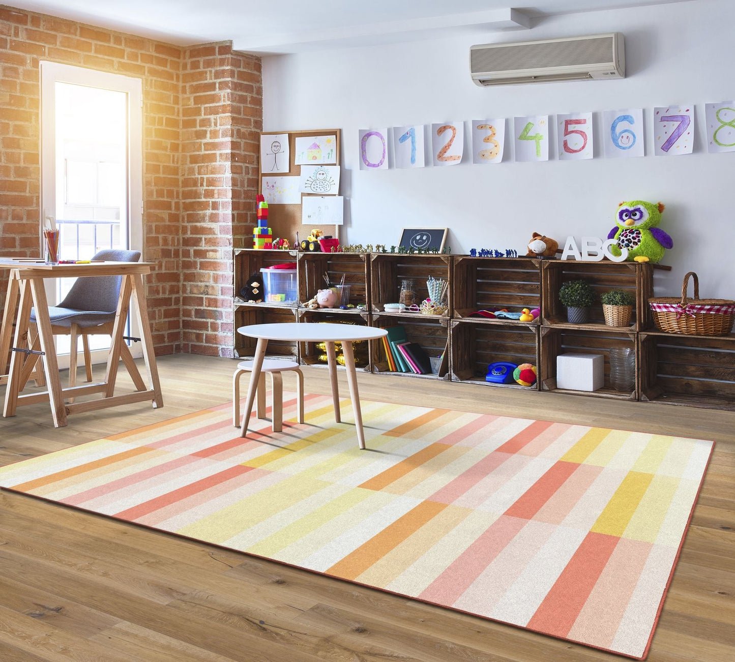 Simply Safari Sunset Contemporary Stripes Rug By Schoolgirl Style