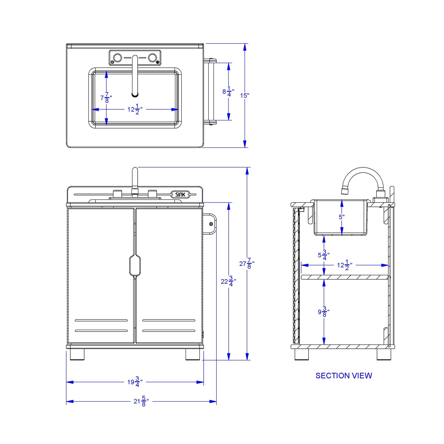 TrueModern Play Kitchen Sink