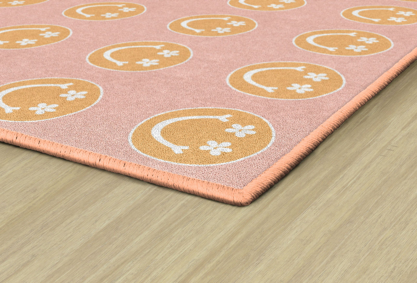 Good Vibes & Smiley Faces Criss-Cross Applesauce Rug By Schoolgirl Style